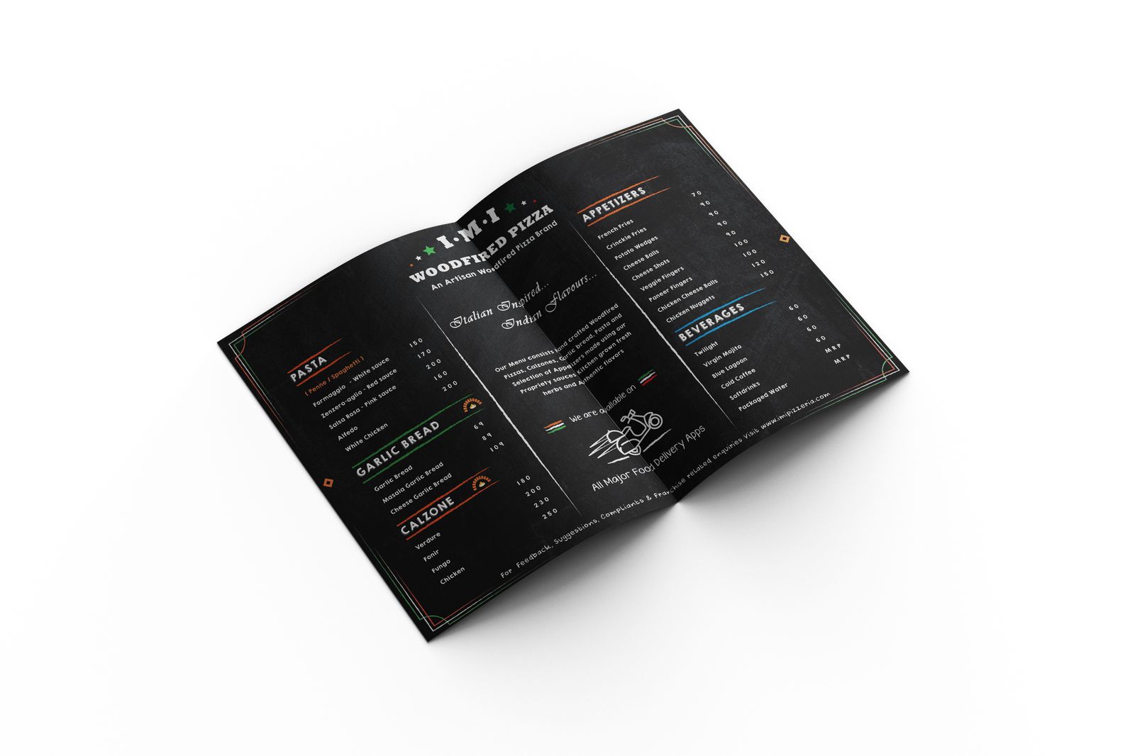 IMI Pizzeria Hand Menu 2